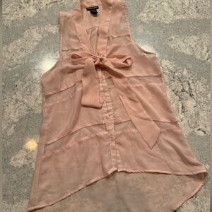 Medium Sheer Baby Pink Tie Work Cami